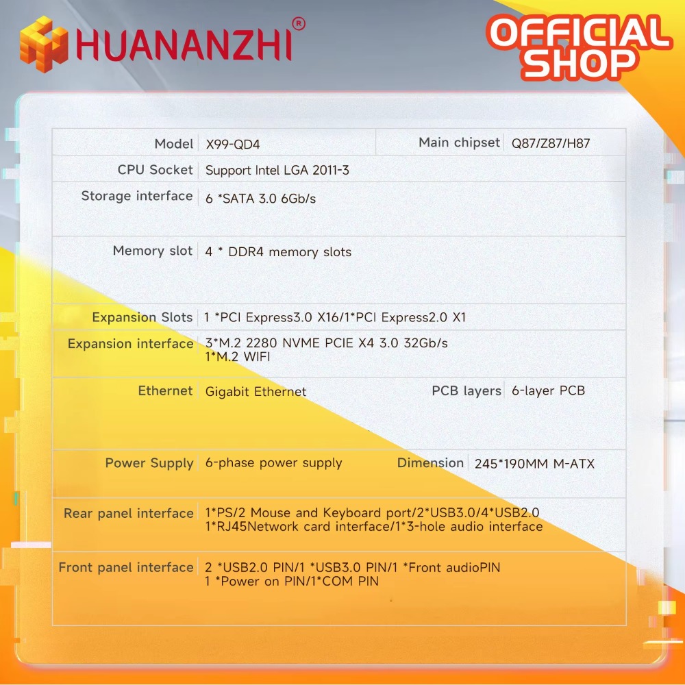 HUANANZHI X99 QD4 LGA 2011-3 X - E5 2696 V3 のレビューと価格